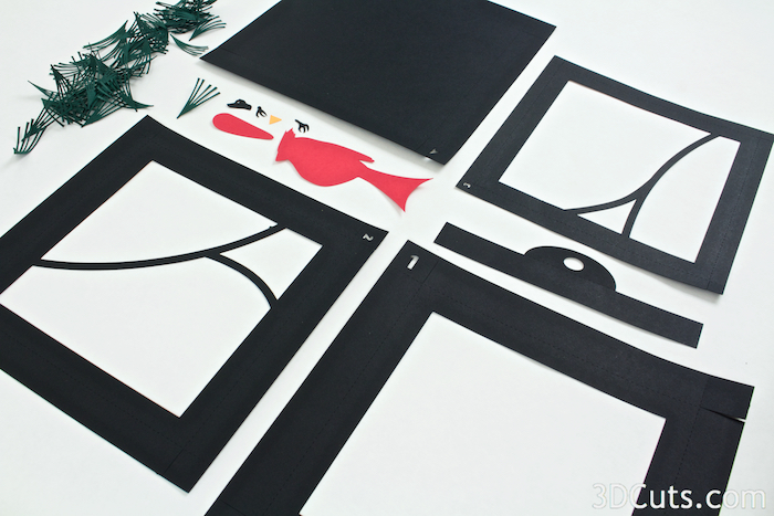 Cardinal in Pines Shadow box by Marji Roy of 3dcuts.com. This is a cutting file for use on Cricut and Silhouette cutting machine. It is made from card stock. Files available in svg, pdf, png and pdf formats.