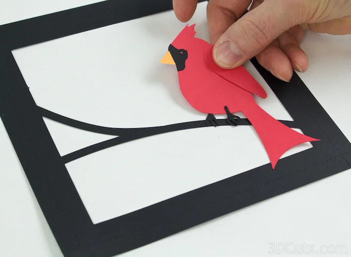 Cardinal in Pines Shadow box by Marji Roy of 3dcuts.com. This is a cutting file for use on Cricut and Silhouette cutting machine. It is made from card stock. Files available in svg, pdf, png and pdf formats.