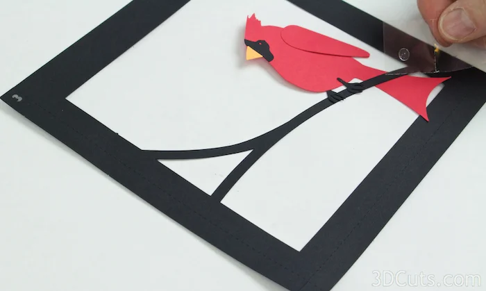 Cardinal in Pines Shadow box by Marji Roy of 3dcuts.com. This is a cutting file for use on Cricut and Silhouette cutting machine. It is made from card stock. Files available in svg, pdf, png and pdf formats.