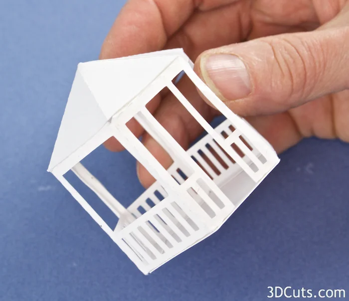 Tea Light Village, 3DCuts.com, Marji Roy, 3D cutting files in .svg, .dxf, and .pdf formats for use with Silhouett, Cricut and other cutting machines, paper crafting files