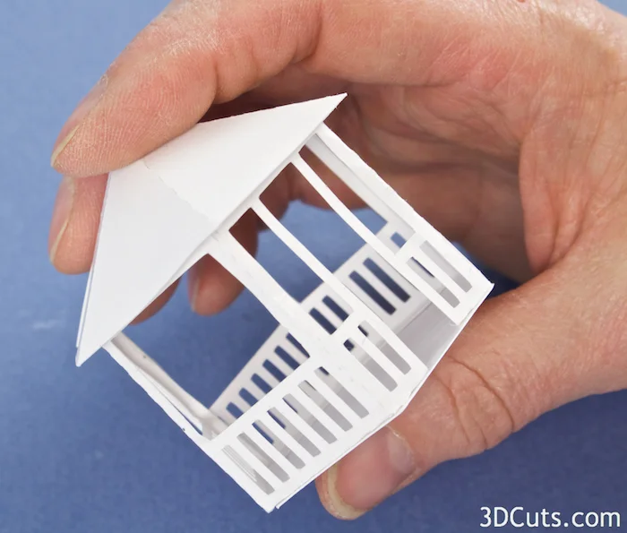 Tea Light Village, 3DCuts.com, Marji Roy, 3D cutting files in .svg, .dxf, and .pdf formats for use with Silhouett, Cricut and other cutting machines, paper crafting files