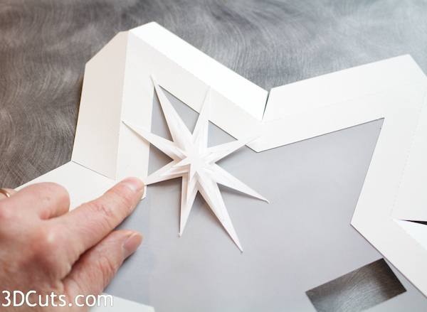 3d Star Nativity Shadow Box cutting files in SVG, pdf, png, and dxf formats, with LED back lights. Designed by Marji Roy of 3dcuts.com for Silhouette and Cricut cutting machines
