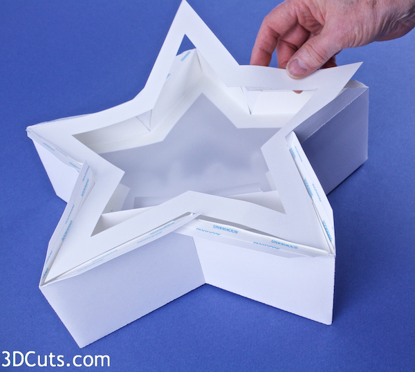 3d Star Nativity Shadow Box cutting files in SVG, pdf, png, and dxf formats, with LED back lights. Designed by Marji Roy of 3dcuts.com for Silhouette and Cricut cutting machines