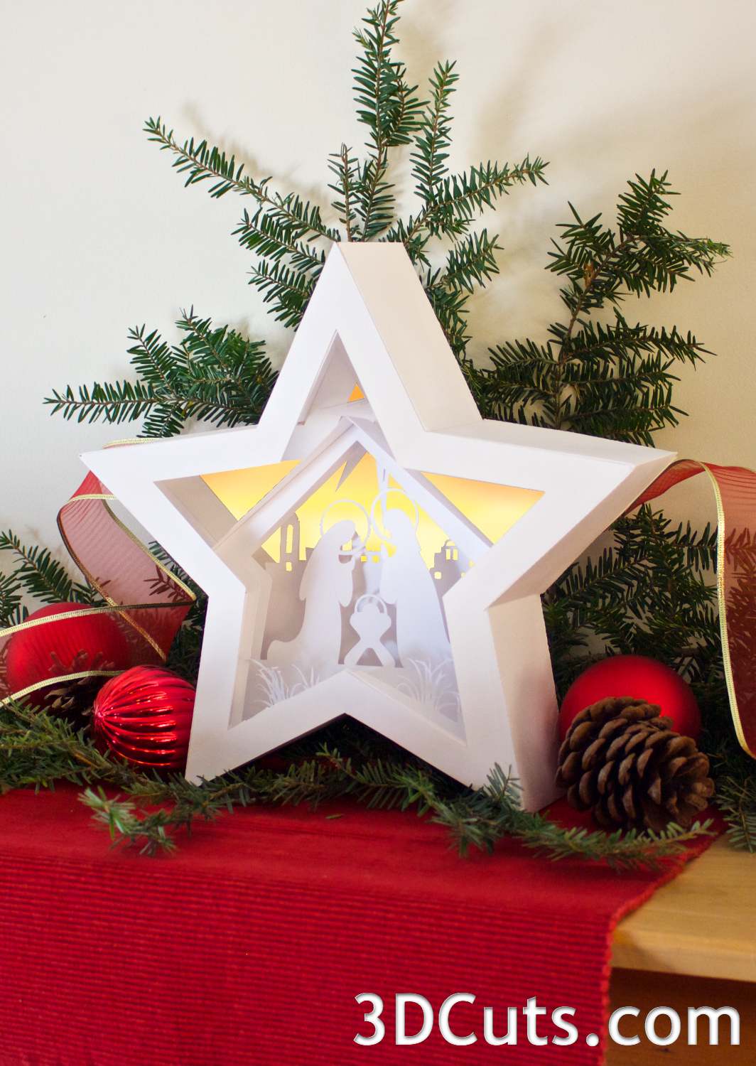 3D Star Nativity Shadow Box — 3DCuts.com