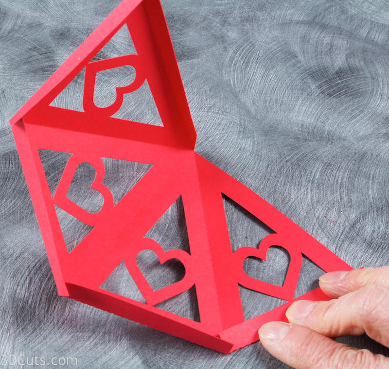 3d Valentine Tower cutting files in SVG, pdf, png, and dxf formats. Designed by Marji Roy of 3dcuts.com for Silhouette, Cricut and other cutting machines