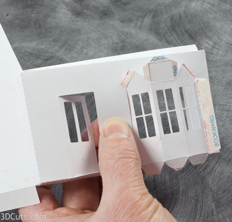 Mansard House cutting files is part of Ledge Village. These are cutting files in SVG, pdf, png, and dxf formats. Designed by Marji Roy of 3dcuts.com for Silhouette, Cricut and other cutting machines