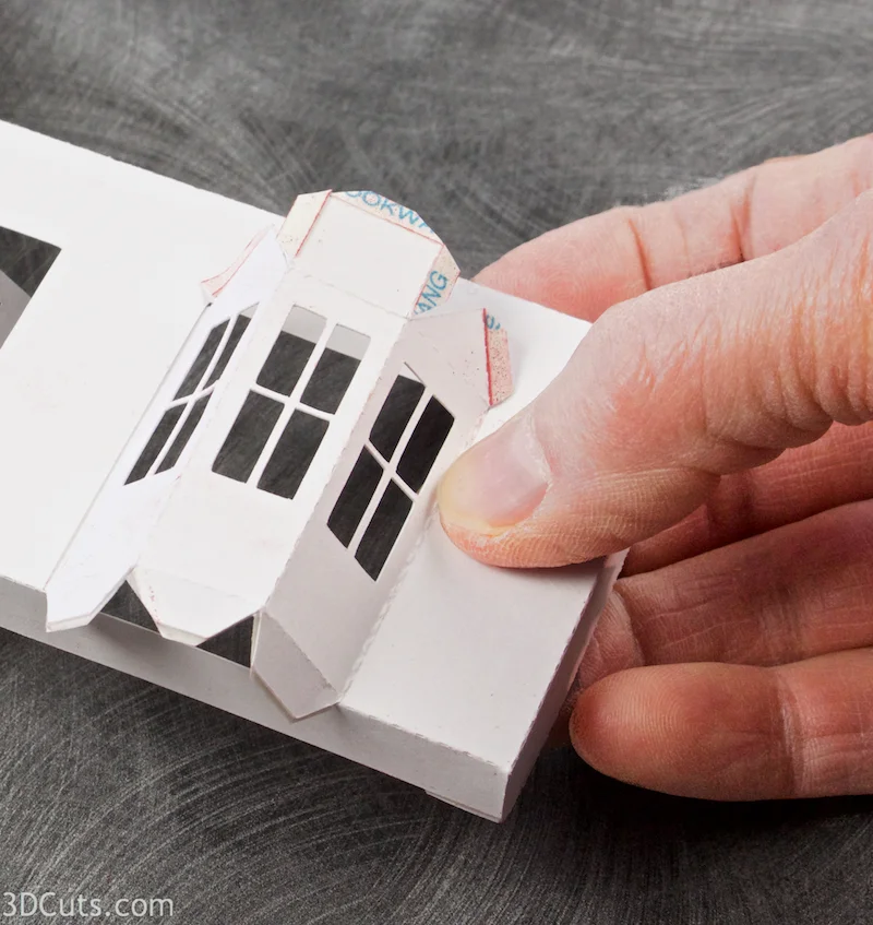 Mansard House cutting files is part of Ledge Village. These are cutting files in SVG, pdf, png, and dxf formats. Designed by Marji Roy of 3dcuts.com for Silhouette, Cricut and other cutting machines