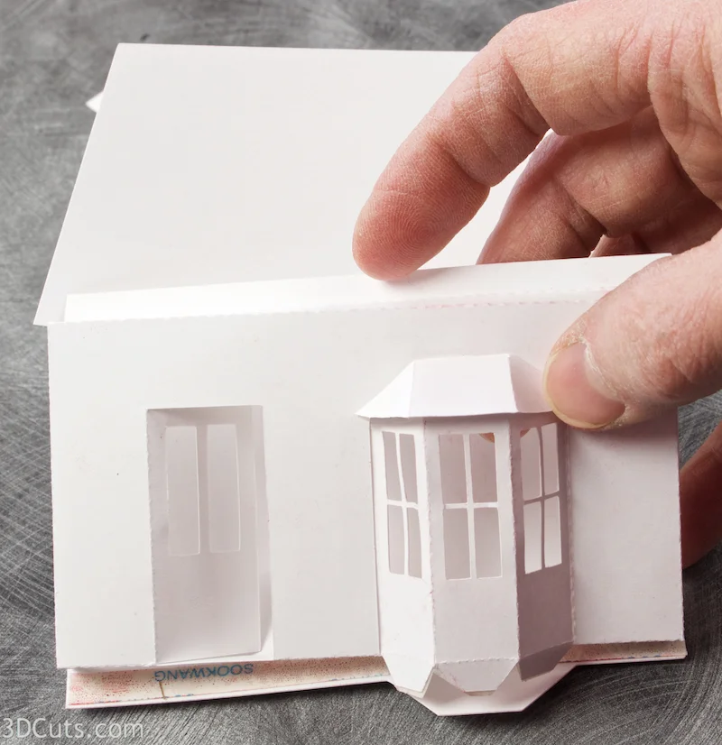Mansard House cutting files is part of Ledge Village. These are cutting files in SVG, pdf, png, and dxf formats. Designed by Marji Roy of 3dcuts.com for Silhouette, Cricut and other cutting machines