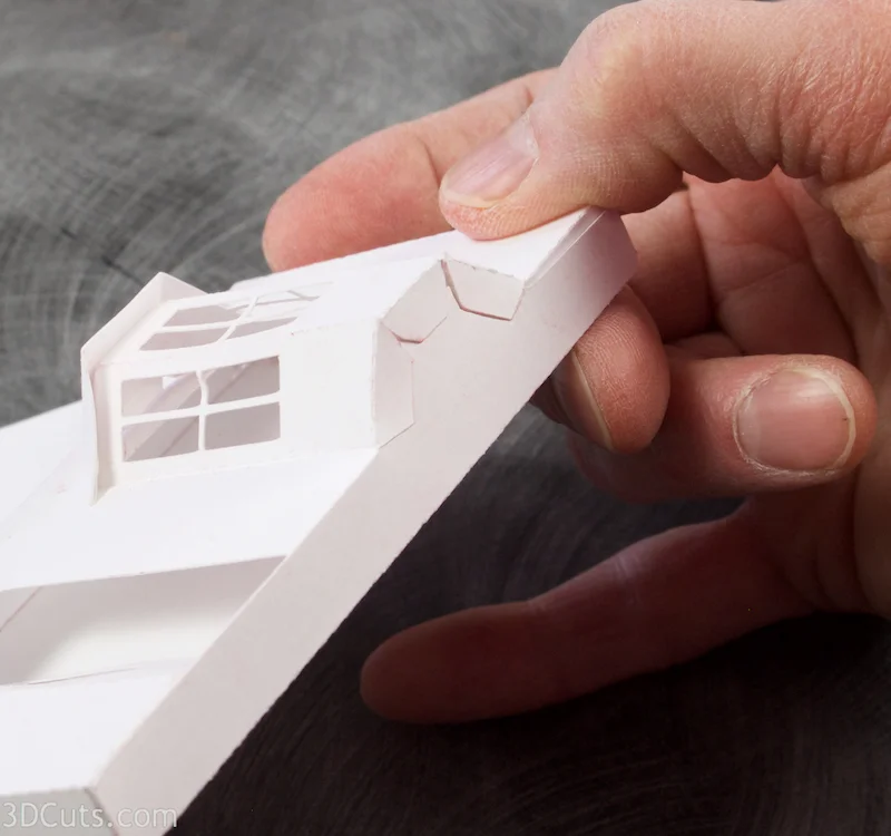 Mansard House cutting files is part of Ledge Village. These are cutting files in SVG, pdf, png, and dxf formats. Designed by Marji Roy of 3dcuts.com for Silhouette, Cricut and other cutting machines