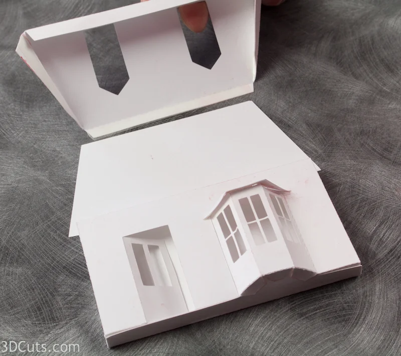Mansard House cutting files is part of Ledge Village. These are cutting files in SVG, pdf, png, and dxf formats. Designed by Marji Roy of 3dcuts.com for Silhouette, Cricut and other cutting machines