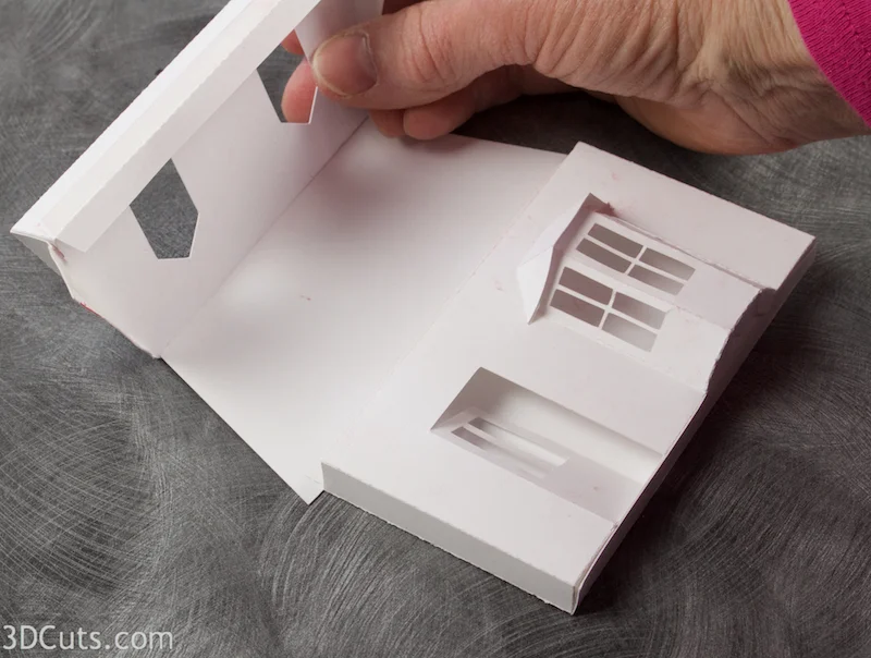 Mansard House cutting files is part of Ledge Village. These are cutting files in SVG, pdf, png, and dxf formats. Designed by Marji Roy of 3dcuts.com for Silhouette, Cricut and other cutting machines