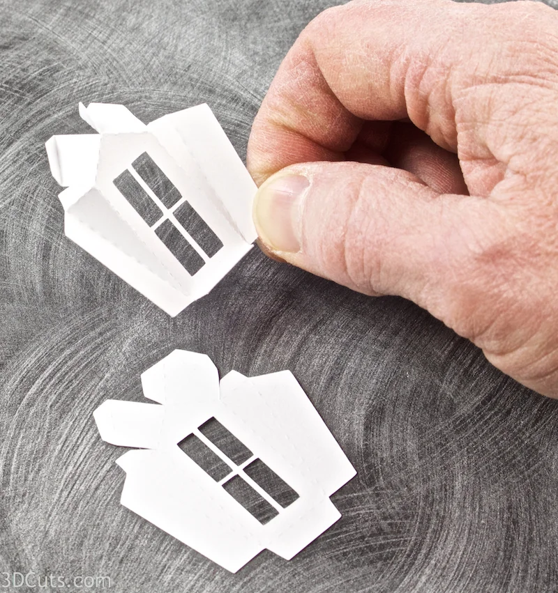 Mansard House cutting files is part of Ledge Village. These are cutting files in SVG, pdf, png, and dxf formats. Designed by Marji Roy of 3dcuts.com for Silhouette, Cricut and other cutting machines