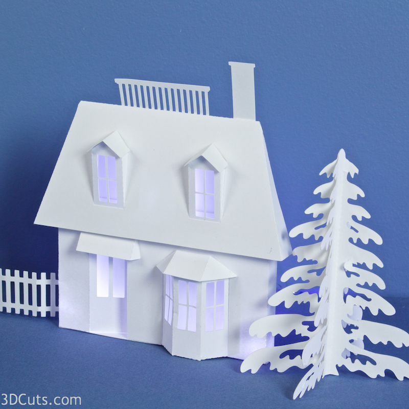 Mansard House cutting files is part of Ledge Village. These are cutting files in SVG, pdf, png, and dxf formats. Designed by Marji Roy of 3dcuts.com for Silhouette, Cricut and other cutting machines
