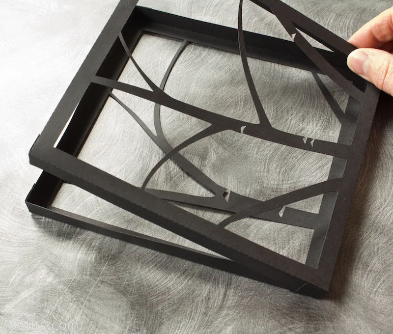 3d Birch Trees Shadow Box tutorial by 3dCuts.com, Marji Roy, 3D cutting files in .svg, .dxf, and .pdf formats for use with Silhouette and Cricut cutting machines, paper crafting files
