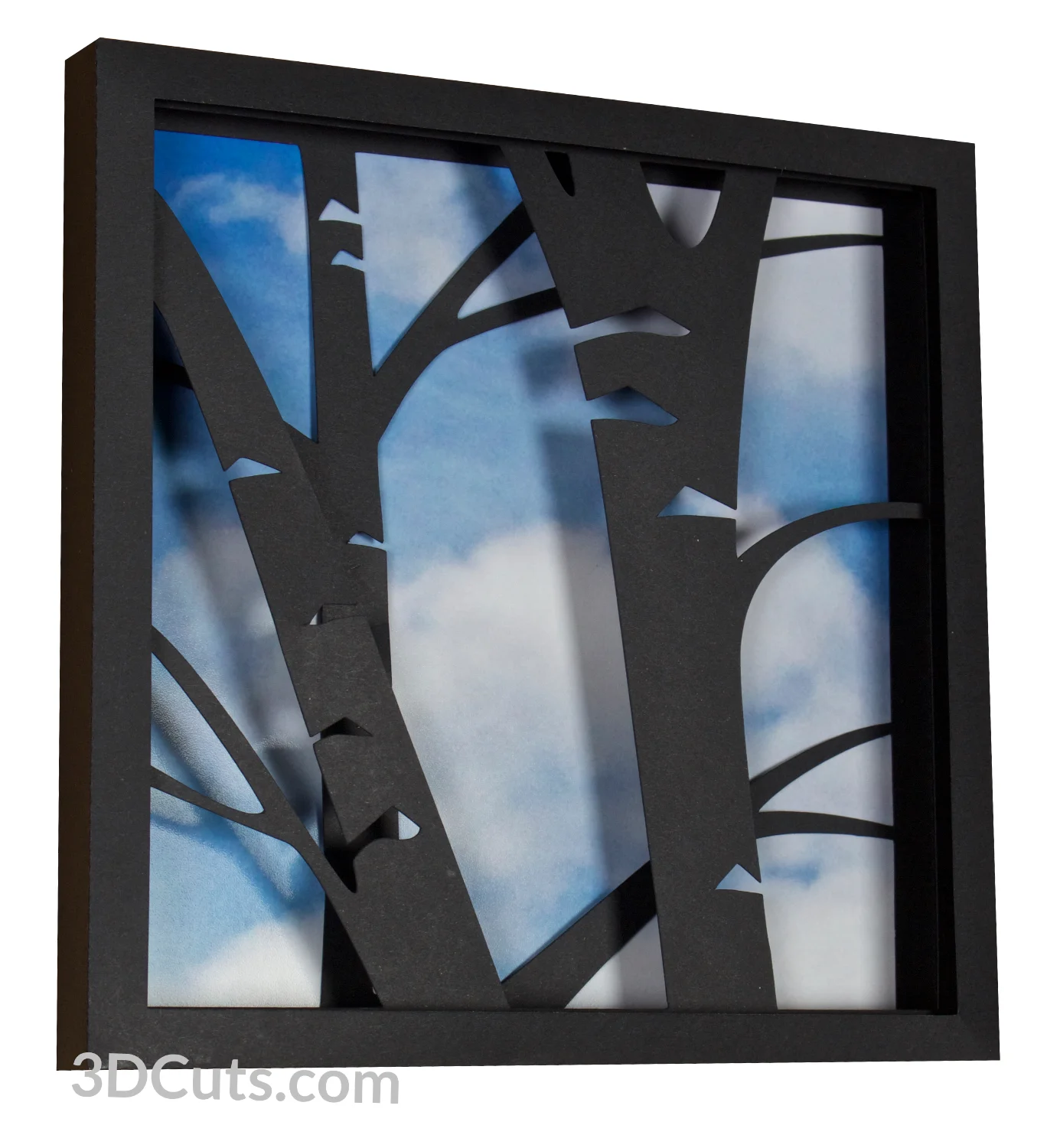 3d Aspen Trees Shadow Box tutorial by 3dCuts.com, Marji Roy, 3D cutting files in .svg, .dxf, .png and .pdf formats for use with Silhouette and Cricut cutting machines, paper crafting files