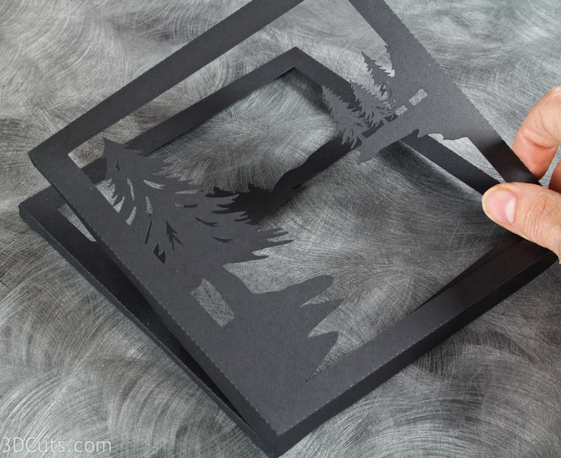 Heron Cove Shadow box Tutorial by Marji Roy of 3dcuts.com. Cutting files in svg, pdf, and dxf formats for paper cutting using Silhouette and Cricut cutting machines