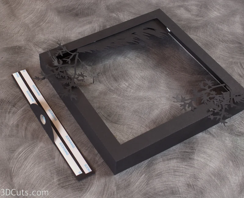 Loon Lake Shadow box Tutorial by Marji Roy of 3dcuts.co m. Cutting files in svg, pdf, and dxf formats for paper cutting using Silhouette and Cricut cutting machines
