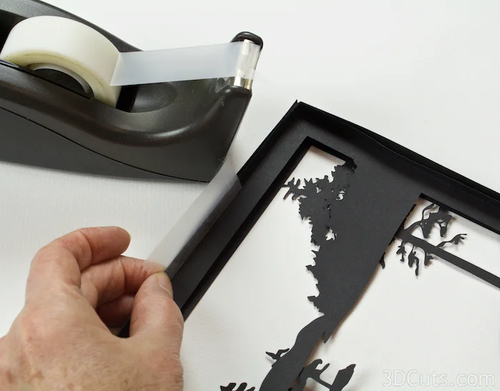 Loon Lake Shadow box Tutorial by Marji Roy of 3dcuts.co m. Cutting files in svg, pdf, and dxf formats for paper cutting using Silhouette and Cricut cutting machines