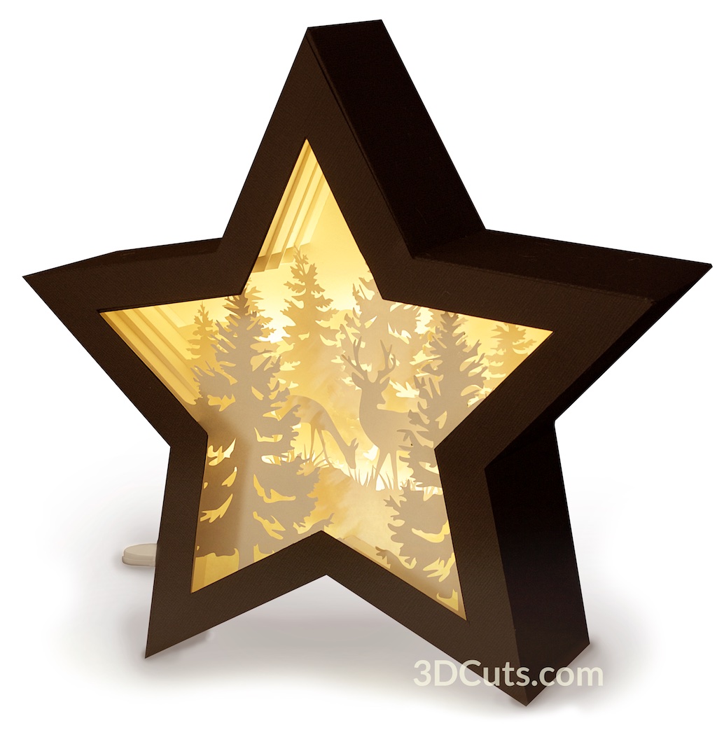Download Deer In Forest Star Shadow Box Tutorial 3dcuts Com