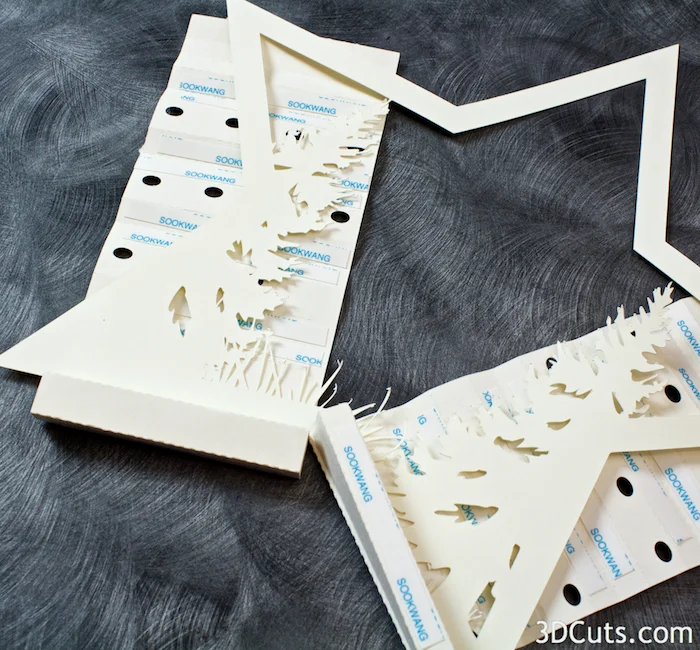 3d Star Nativity Shadow Box cutting files in SVG, pdf, png, and dxf formats, with LED back lights. Designed by Marji Roy of 3dcuts.com for Silhouette and Cricut cutting machines