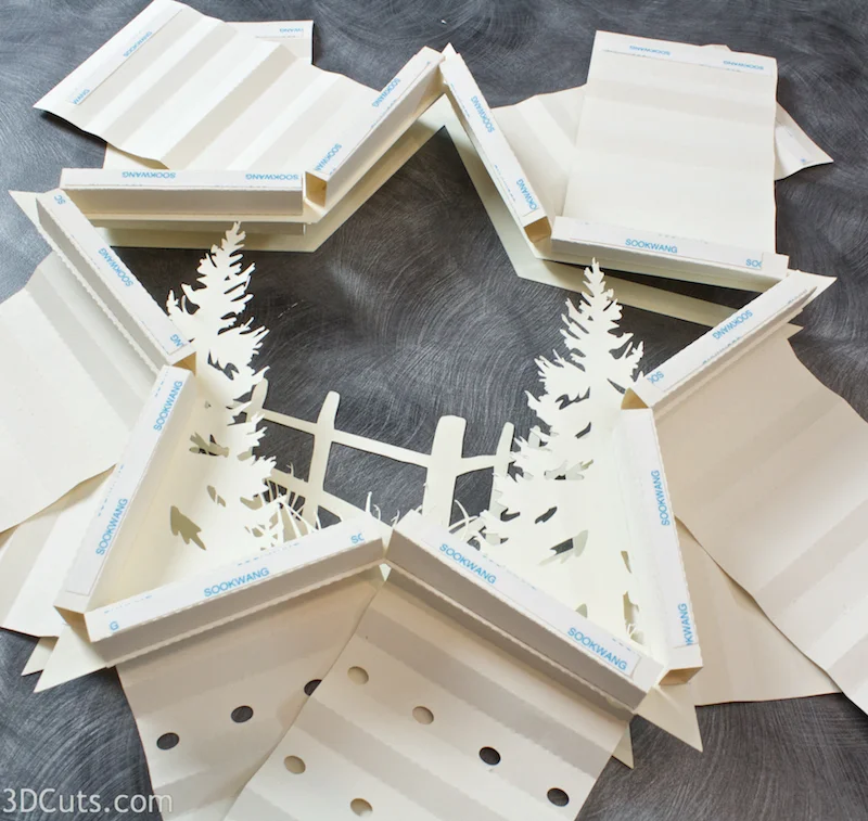 3d Star Nativity Shadow Box cutting files in SVG, pdf, png, and dxf formats, with LED back lights. Designed by Marji Roy of 3dcuts.com for Silhouette and Cricut cutting machines