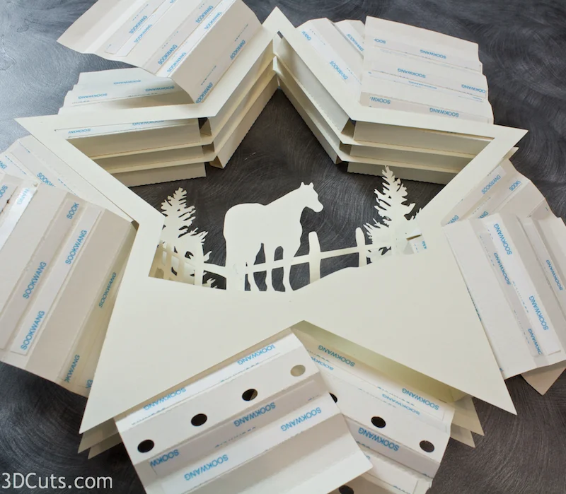 3d Star Nativity Shadow Box cutting files in SVG, pdf, png, and dxf formats, with LED back lights. Designed by Marji Roy of 3dcuts.com for Silhouette and Cricut cutting machines