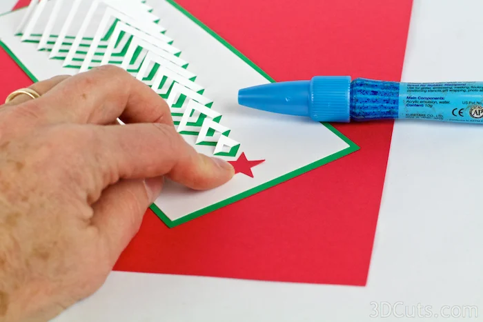 Handmade Christmas Card Design. Silhouette Snowy Town Card by 3dCuts.com, Marji Roy, 3D cutting files in .svg, .dxf, and .pdf formats for use with Silhouette and Cricut cutting machines, paper crafting files, 