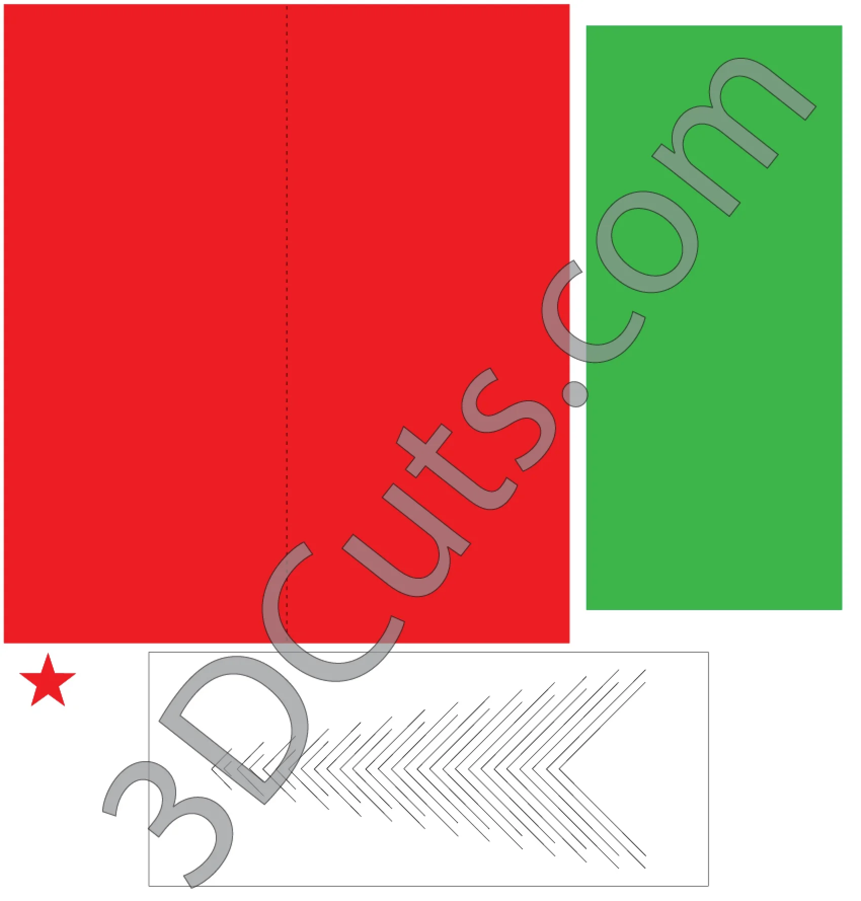 Handmade Christmas Card Design. Silhouette Snowy Town Card by 3dCuts.com, Marji Roy, 3D cutting files in .svg, .dxf, and .pdf formats for use with Silhouette and Cricut cutting machines, paper crafting files, 