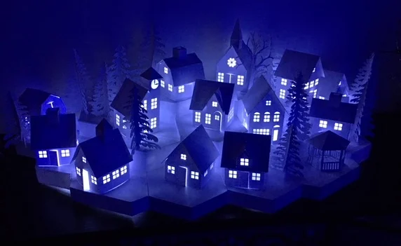Tea Light Village by Barbara Eslick files by 3dcuts.jpg