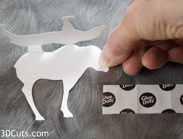 Handmade paper moose diorama by 3dCuts.com, Marji Roy, 3D cutting files in .svg, .dxf, png and .pdf formats for use with Silhouette, Brother ScanNCut and Cricut cutting machines, paper crafting files, 