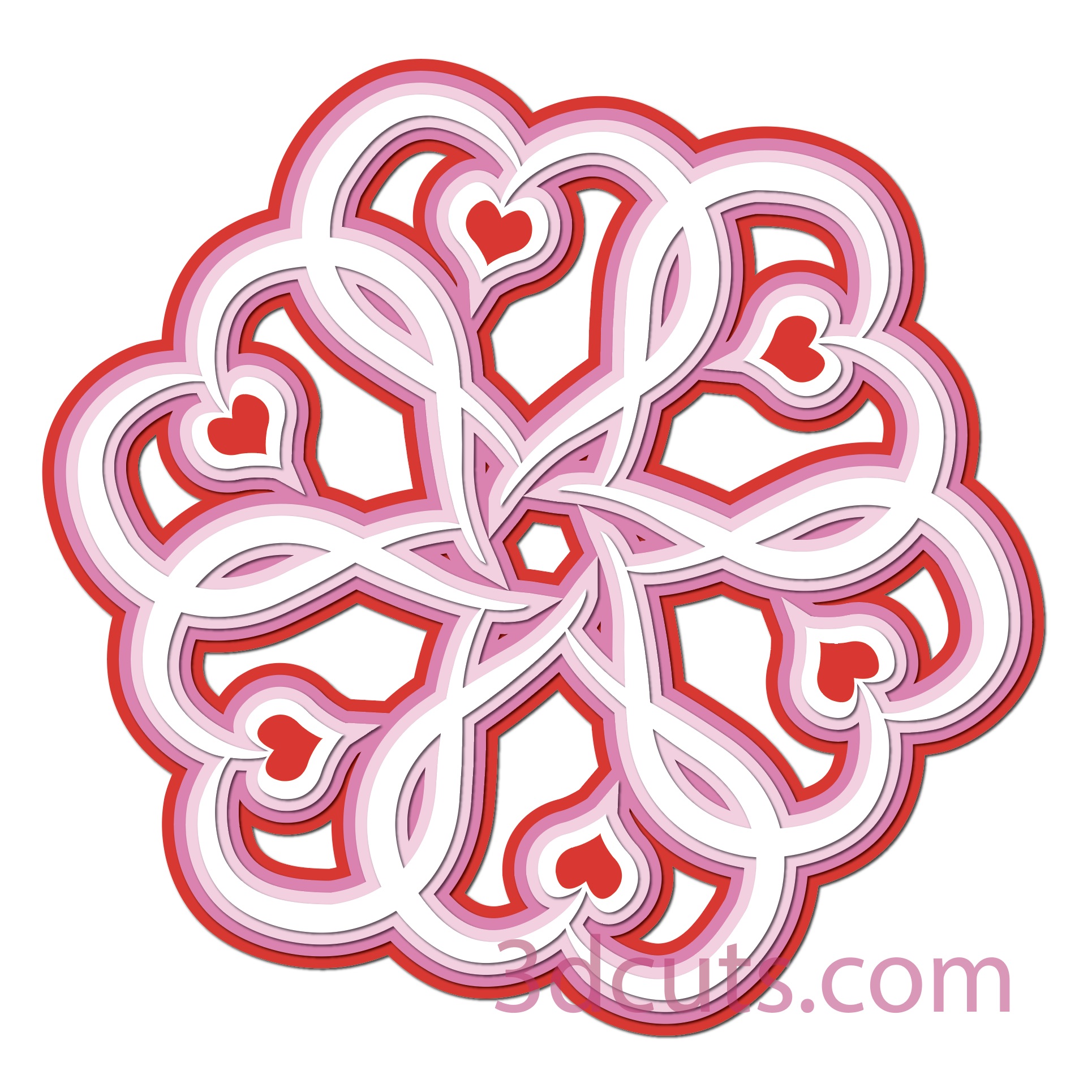 Download Layered 3D Heart Mandala Svg Ideas - Layered SVG Cut File