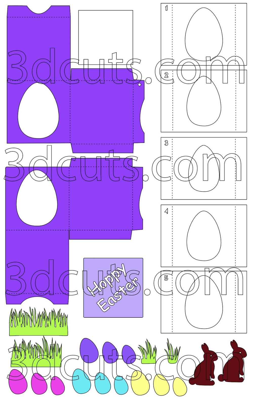 Easter Bunny Cube Card Tutorial 3dcuts Com