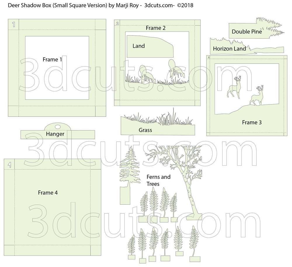 Download Deer Shadow Box Small Tutorial 3dcuts Com