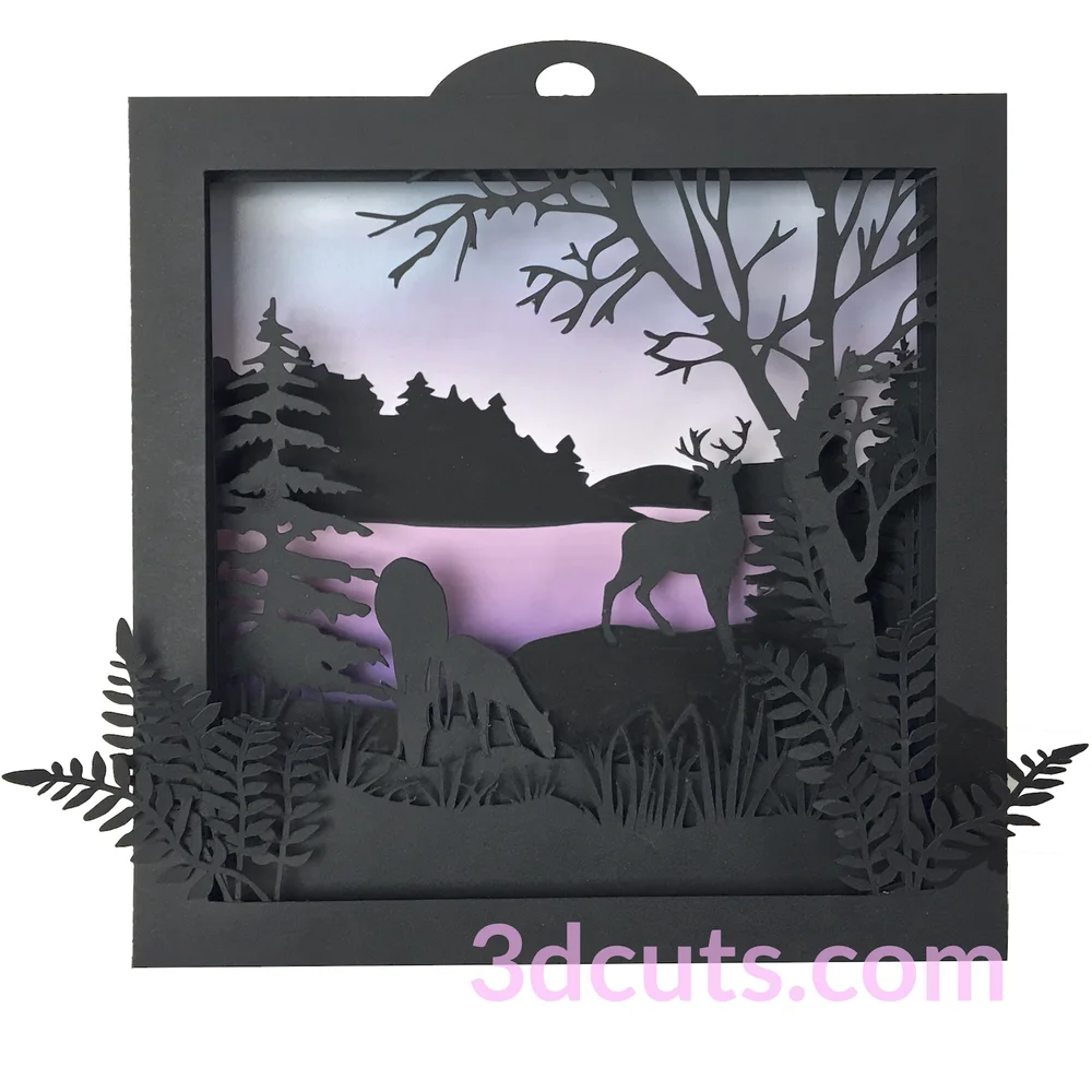 Download Deer Shadow Box Small Tutorial 3dcuts Com