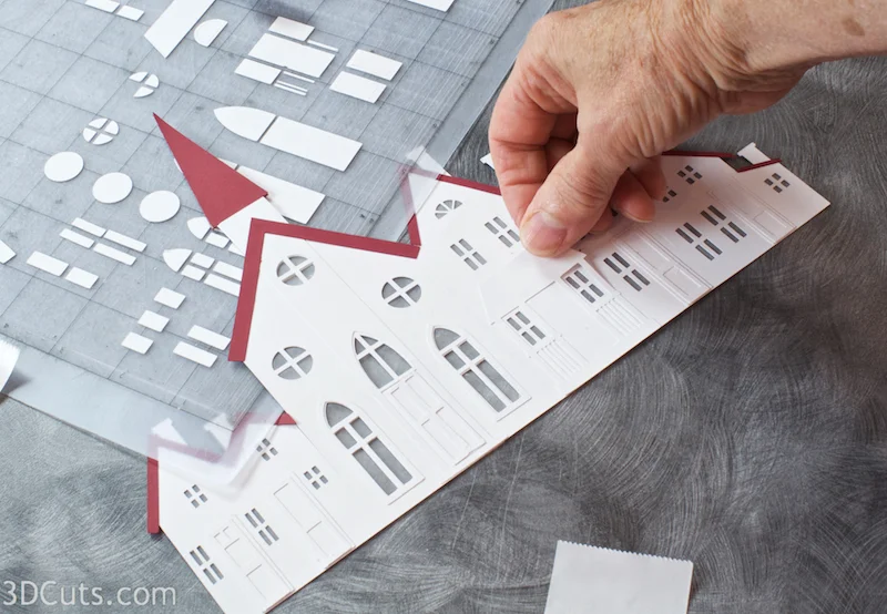 Zig Zag Village by 3dCuts.com, by Marji Roy, Cutting files in svg, dxf, png and pdf formats for use with Silhouette, Cricut and Brother cutting machines, paper crafting files, SVG Files