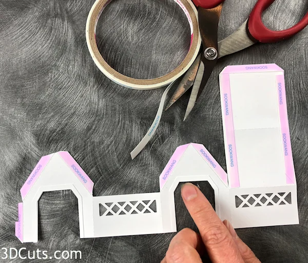 Tea Light Village, 3DCuts.com, Marji Roy, 3D cutting files in .svg, .dxf, and .pdf formats for use with Silhouett, Cricut and other cutting machines, paper crafting files