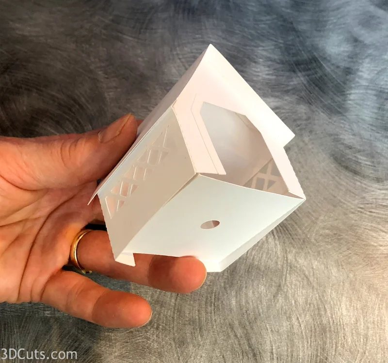 Tea Light Village, 3DCuts.com, Marji Roy, 3D cutting files in .svg, .dxf, and .pdf formats for use with Silhouett, Cricut and other cutting machines, paper crafting files
