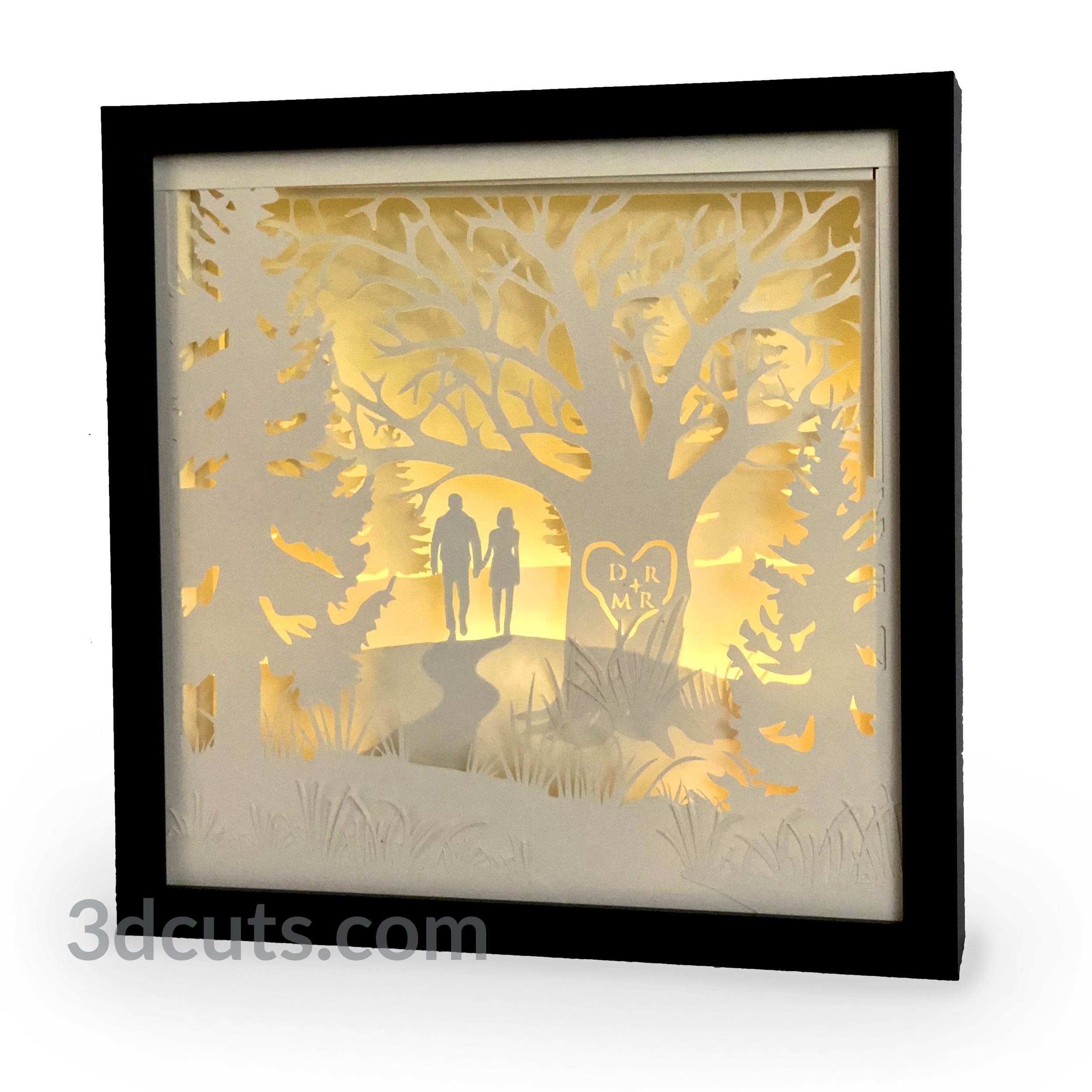 Download Heart Tree Shadow Box Square Version — 3DCuts.com