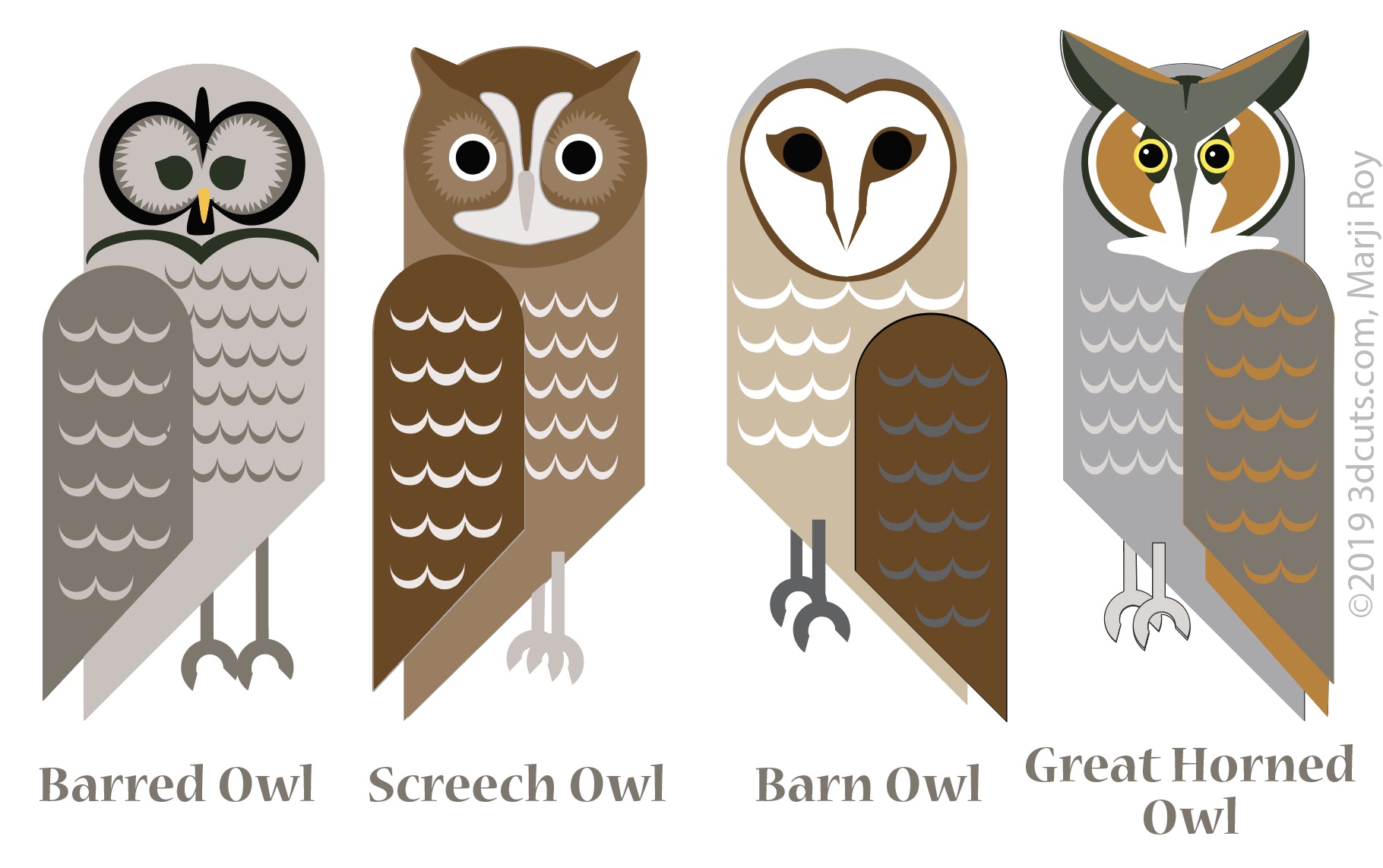 Download Great Horned Owl Shadow Box Tutorial 3dcuts Com
