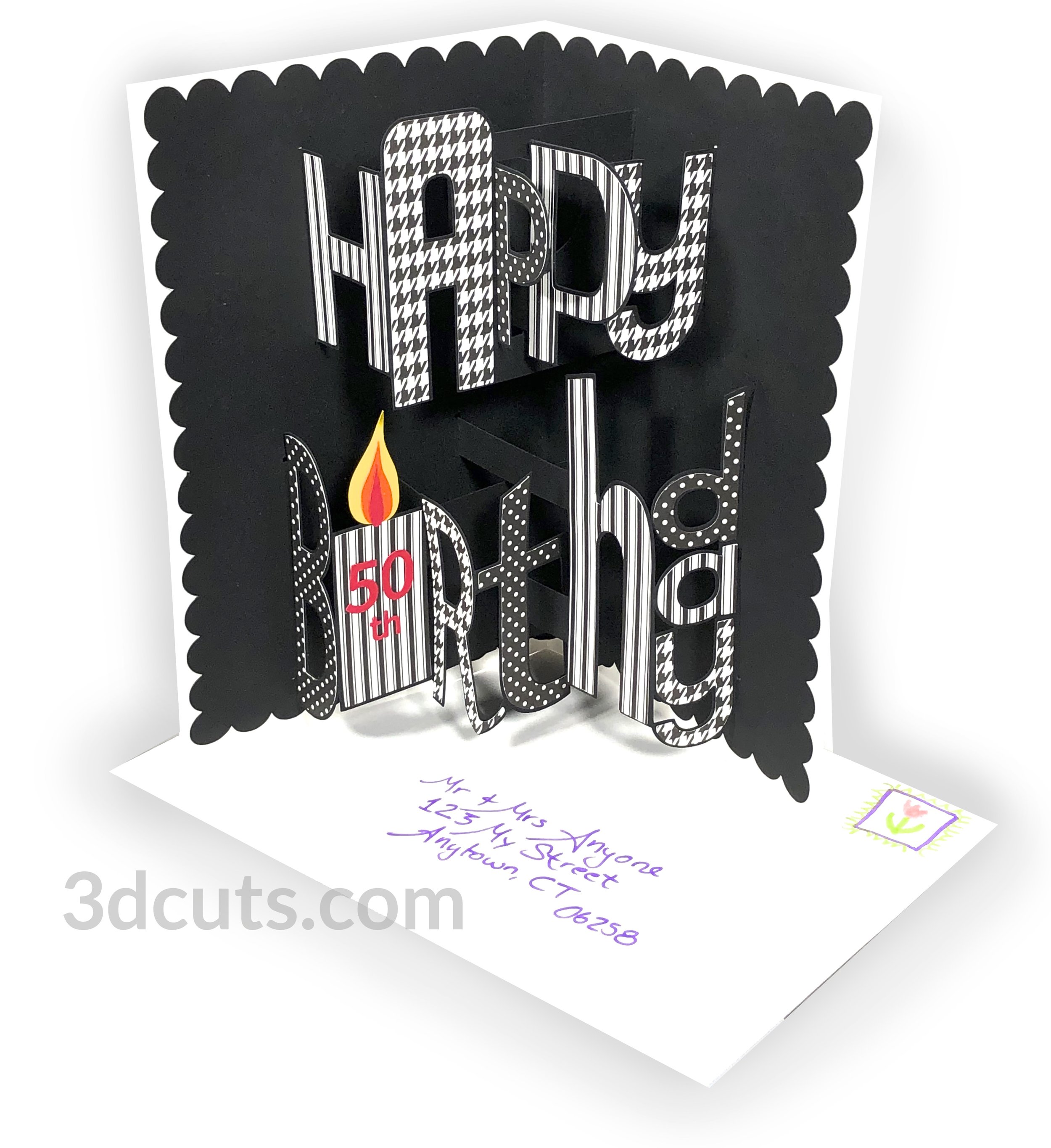 3D Card Paper Cut Happy Birthday. Birthday Sister Happy Birthday Pop Up Digital Download Card Cut File Card Making SVG Cut File