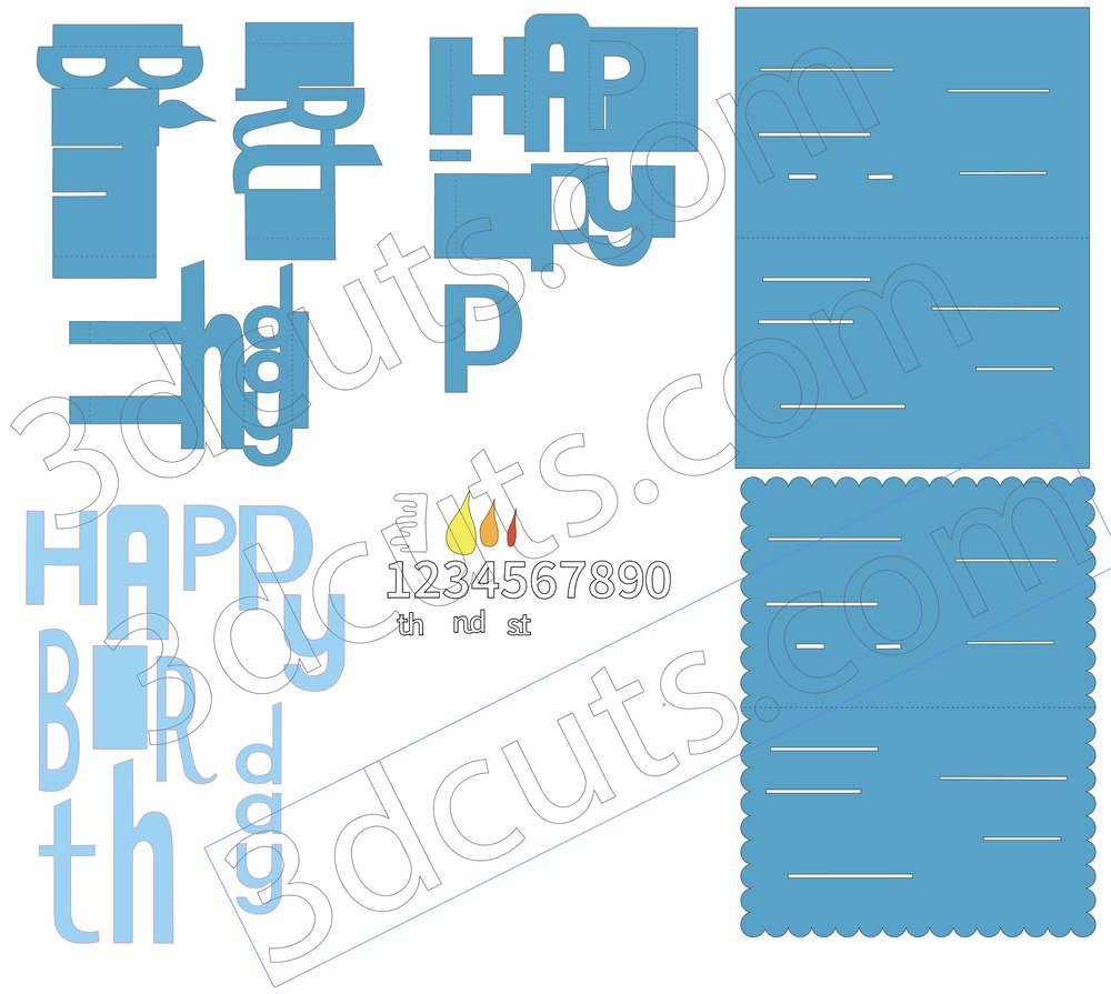 Happy Birthday Pop-up Whimsy Font — 21DCuts.com For Happy Birthday Pop Up Card Free Template