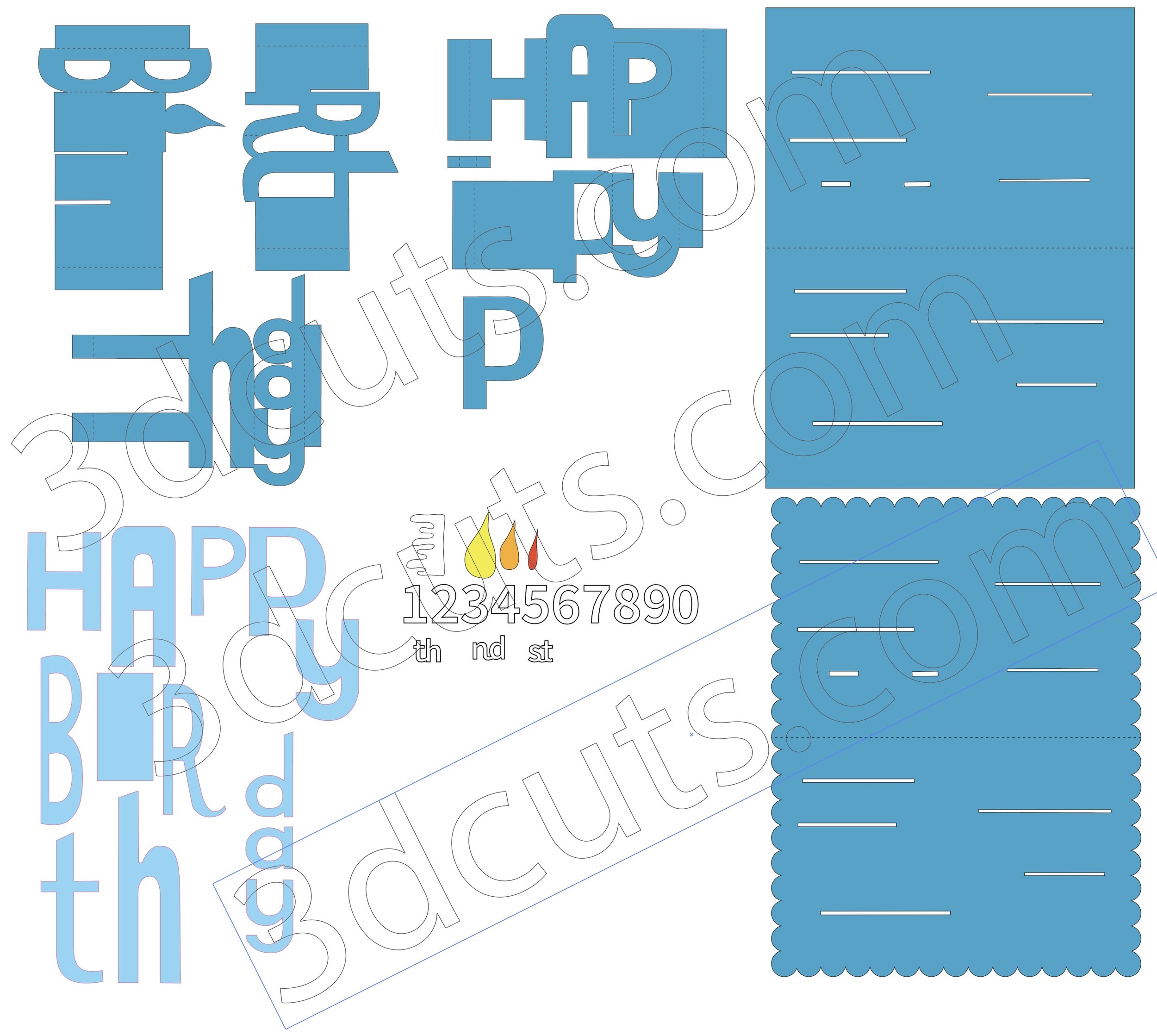 Download Happy Birthday Pop Up Whimsy Font 3dcuts Com SVG, PNG, EPS, DXF File