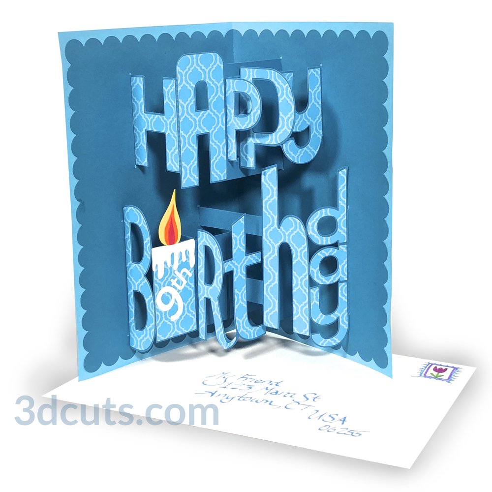 Download Happy Birthday Card Whimsy Font Pop Up 3dcuts Com SVG, PNG, EPS, DXF File