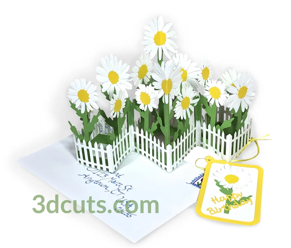 Zig Zag Daisy All Occassion Card 3dcuts Com