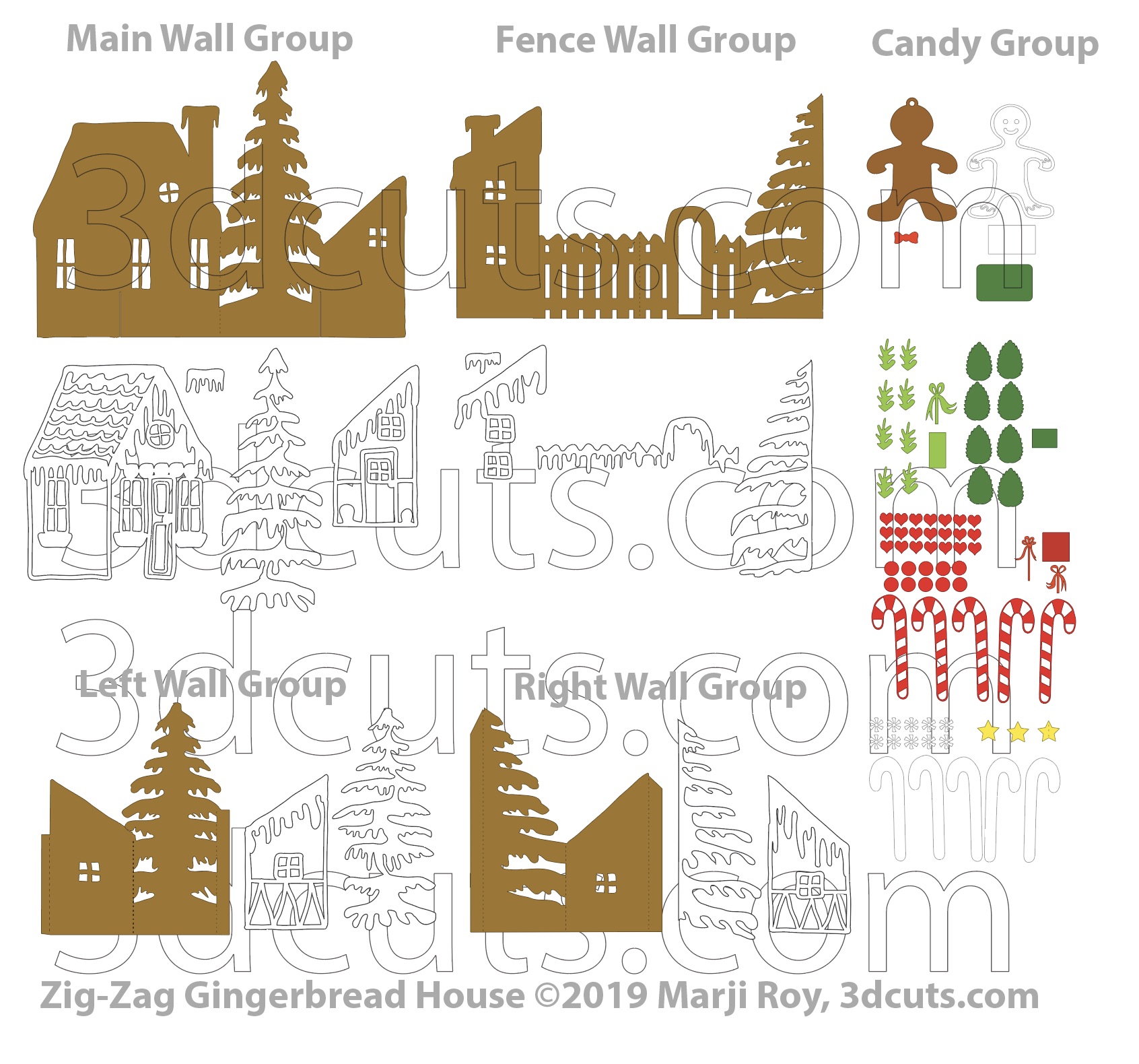 Download Zig Zag Gingerbread House 3dcuts Com
