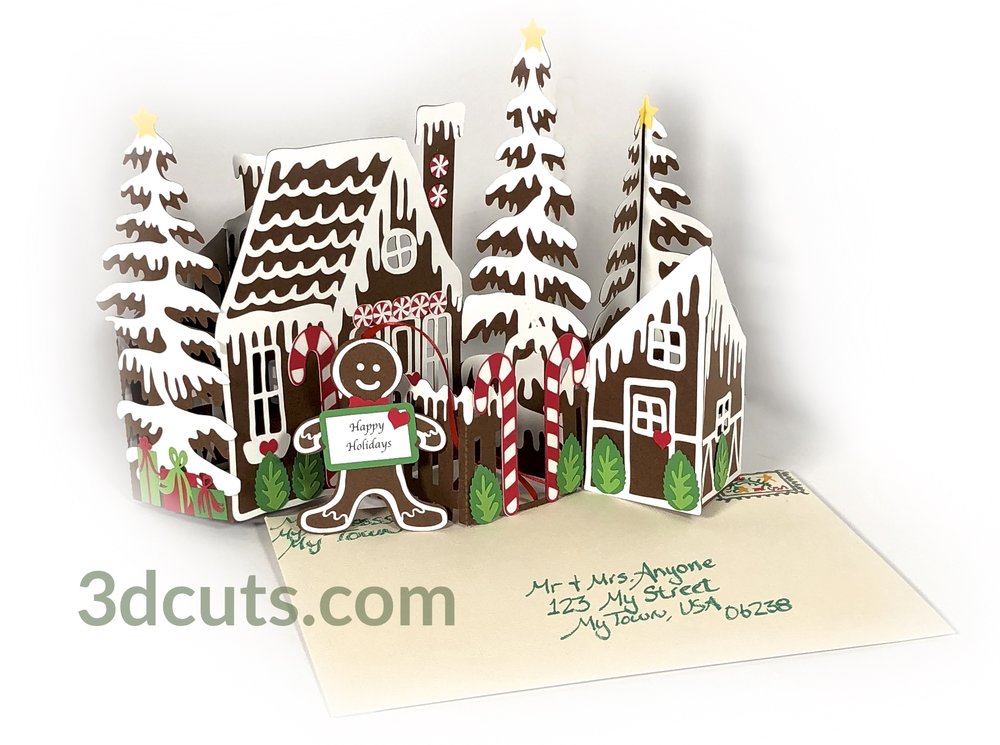 Download Zig Zag Gingerbread House Card Or Decor 3dcuts Com