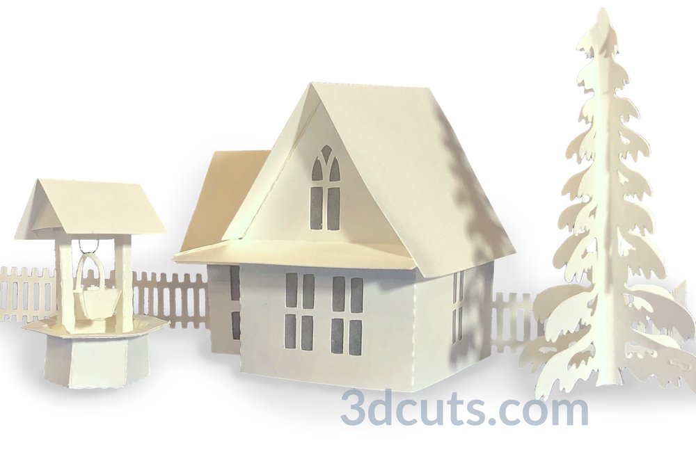 Download Tea Light Village American Gothic House 3dcuts Com