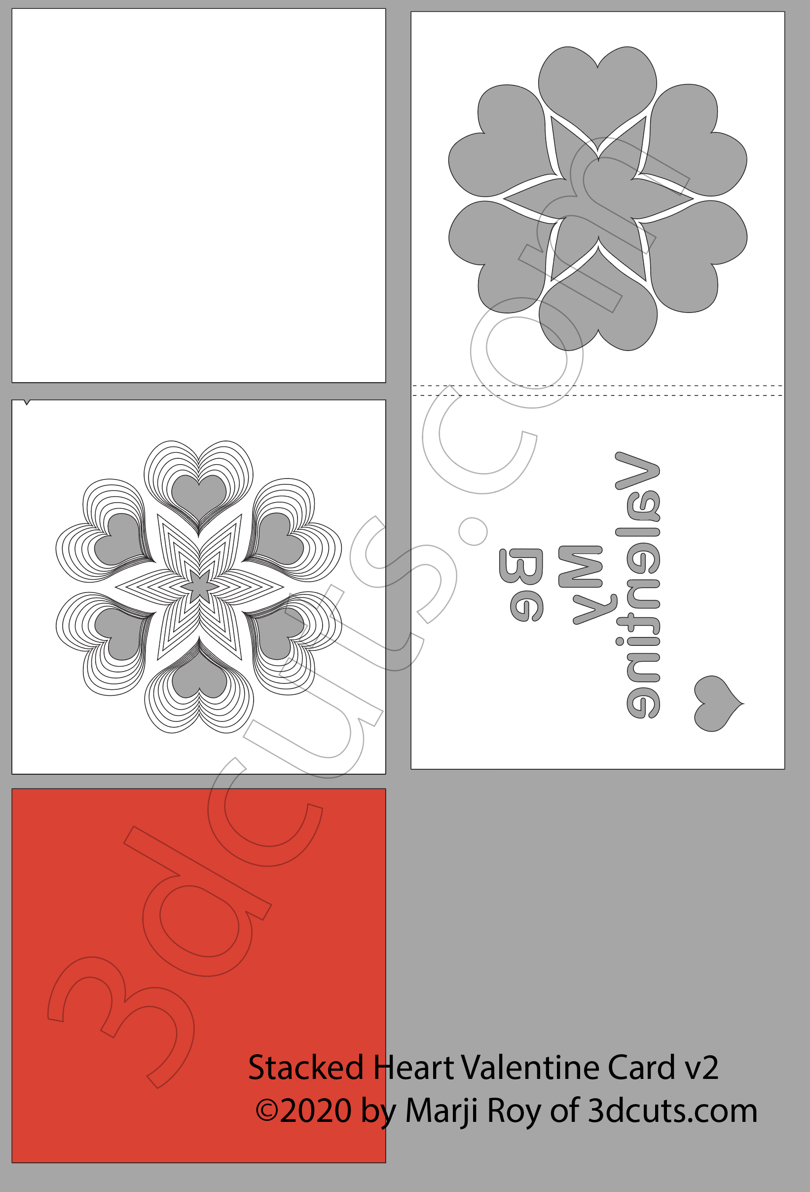 Download Stacked Heart Card V2 Tutorial 3dcuts Com
