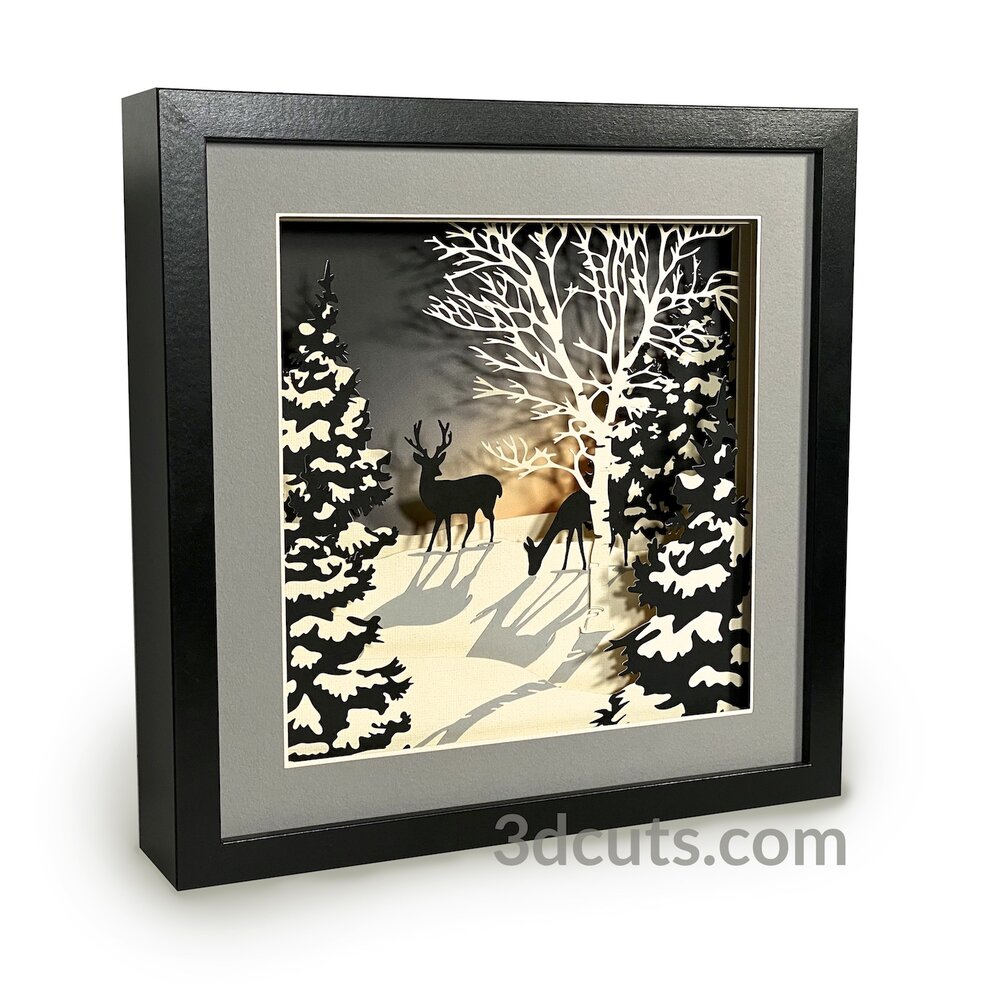 Download Deer At Moonrise Shadow Box Tutorial 3dcuts Com