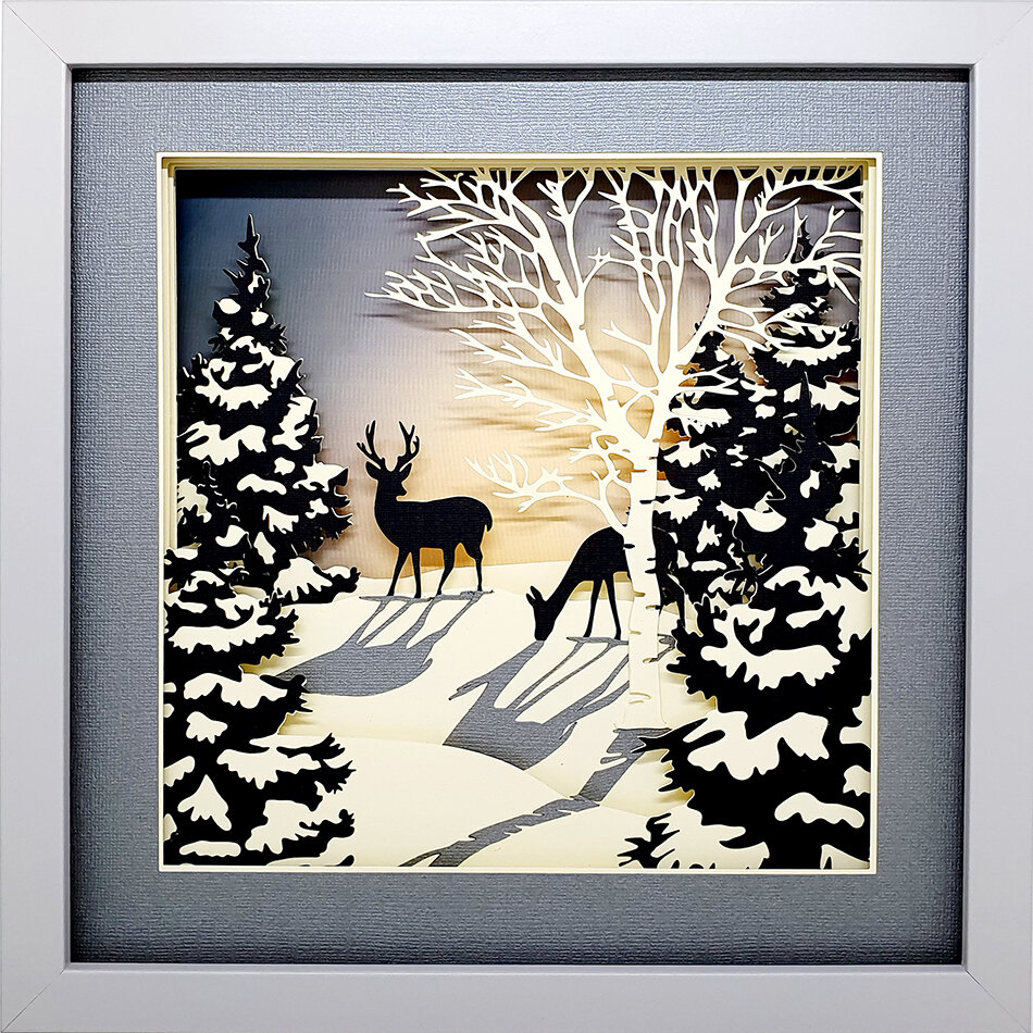 Download Deer At Moonrise Shadow Box Tutorial 3dcuts Com